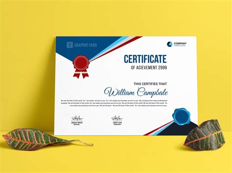 School Certificate Template · Graphic Yard | Graphic Templates Store