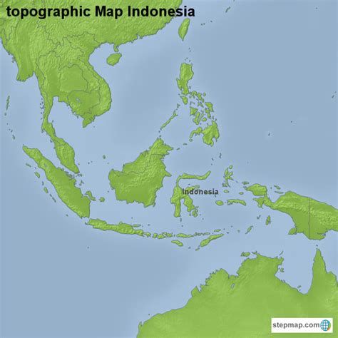 StepMap - topographic Map Indonesia - Landkarte für Indonesia