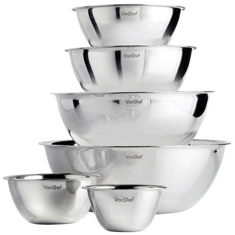 VonShef Professional 6 Piece Stainless Steel Mixing Bowl Set & Reviews | Wayfair.co.uk