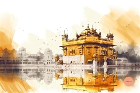 Sikh Digital Art Broad Brush Golden Temple Wall Painting Fantasy Sikh ...