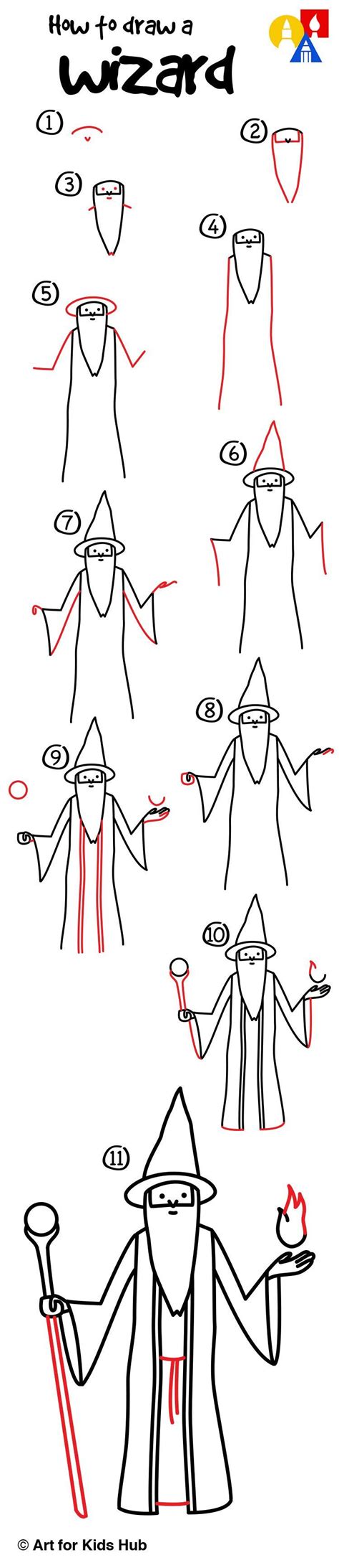 How To Draw A Wizard - Art For Kids Hub - | Art for kids hub, Wizard ...