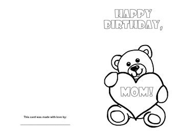 MOM Birthday Card Printables by Yippy Skippy Classroom | TpT