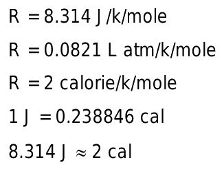 25.Derive the value of R in terms of calorie