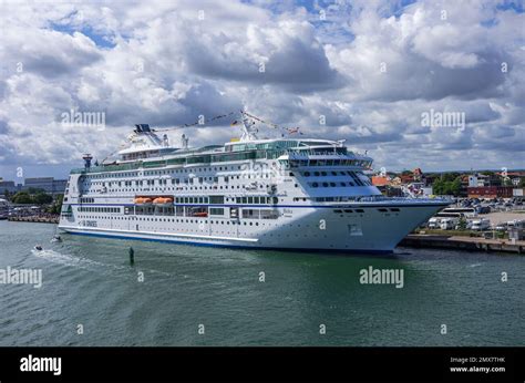 The cruise ship "Birka Stockholm" at the pier of the Warnemunde Cruise ...