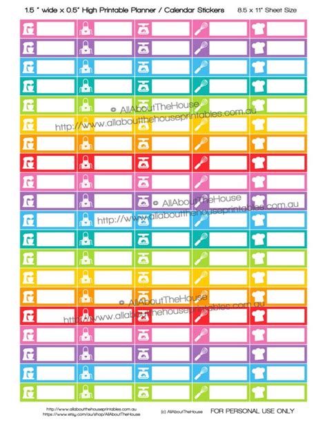 Baking Planner Stickers Printable Calendar Organization | Etsy