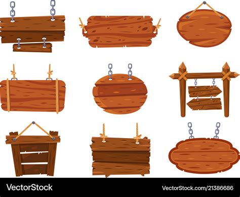 Hanging wood signs blank antique wooden sign Vector Image