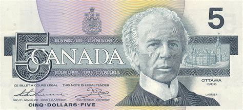 Canada 5 Dollars banknote 1986 Wilfrid Laurier|World Banknotes & Coins Pictures | Old Money ...