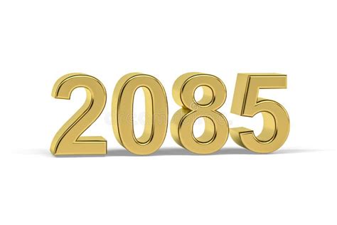 Golden 3d Number 2085 - Year 2085 Isolated on White Background Stock Illustration - Illustration ...