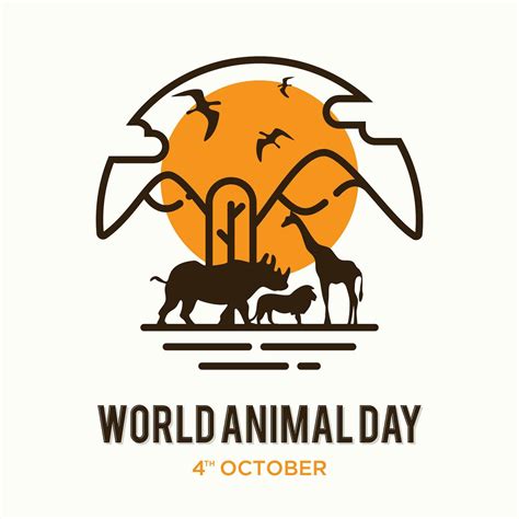 World Animal Day Poster with silhouettes of wild animals 27005084 ...