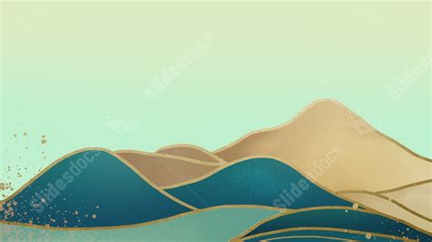 Simple Gold Landscape Mountains And Hills Golden Nature Powerpoint Background For Free Download ...