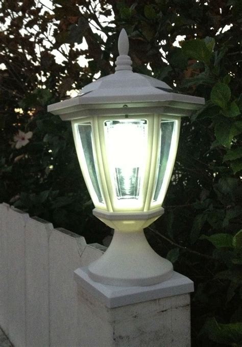 Solar Deck Post Cap Lights with Carriage Lanterns, Wood & Vinyl Posts ...