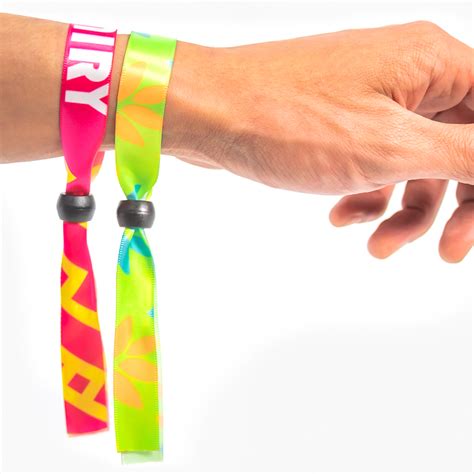 Fluorescent Neon Full Color Cloth Wristbands | Custom Fluorescent ...