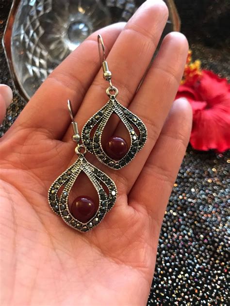 Ruby Red Earrings Chandelier Earrings Garnet Earrings | Etsy | Red ...