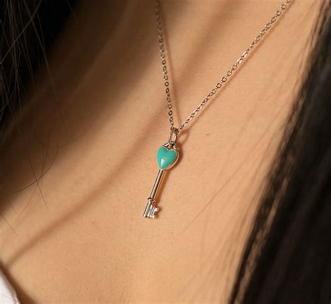 Tiffany’s Heart Key Charm Pendant Necklace | Crewlade