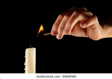 Hand Matchstick Lighting Candle Stock Photo 94649440 | Shutterstock