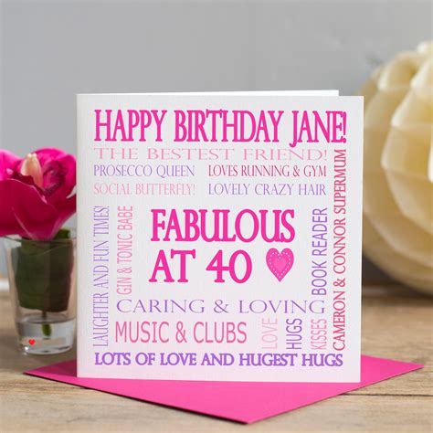 Personalised Word Art Birthday Card - Pink – LisaMarieDesigns