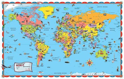 Kid Friendly World Map With Countries