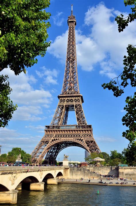 Eiffel Tower, Seine River and Pont d’léna Bridge in Paris, France ...