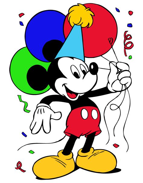 Mickey Mouse Birthday Clipart in Cartoon - 66 cliparts