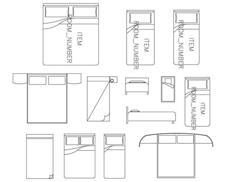 Different types of 2d Bed design Autocad furniture drawing blocks ...