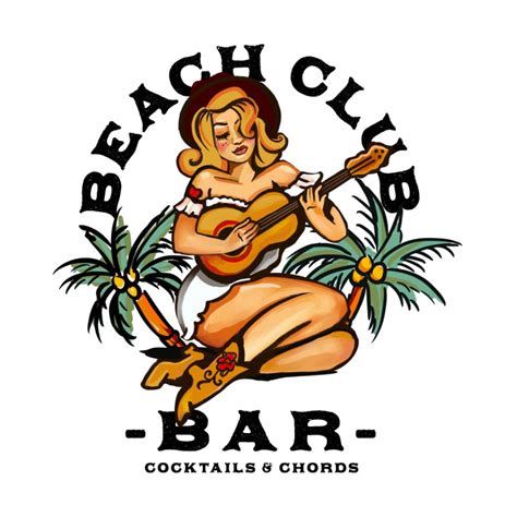 Beach Club Music Bar: Cocktails & Chords Guitar Girl | Men's T-Shirt Regular | The Whiskey Ginger