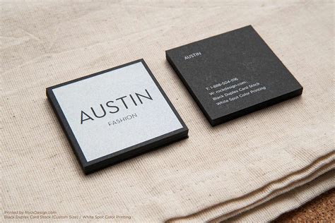 Minimalist Black Square Business Card - Austin Fashion