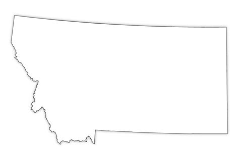 Montana Outline Map, Montana Blank Map