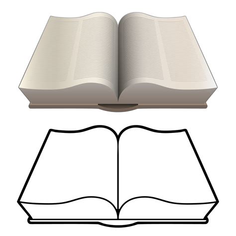 Open book, bible, encyclopedia, classic style, isolated vector ...