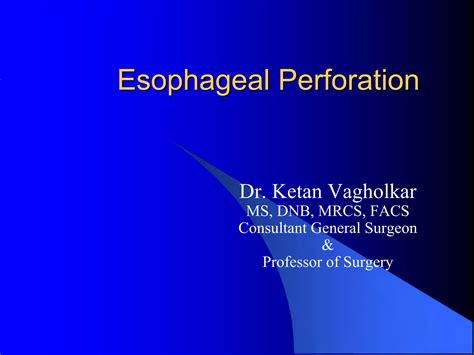 Esophageal Perforation | PPT