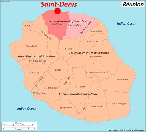 Saint-Denis Map | Réunion | Detailed Maps of Saint-Denis