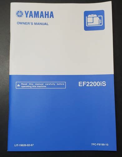 New Genuine OEM YAMAHA EF2000iS Generator Owners Maintenace / Operators Manual | eBay