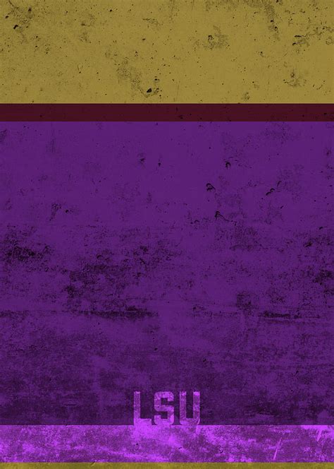 LSU Team Colors College University Bold Simple Series Mixed Media by ...