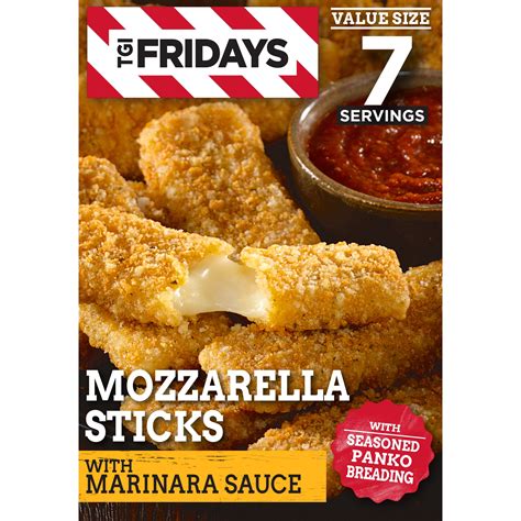 TGI Fridays Mozzarella Sticks Value Size Frozen Snacks with Marinara ...