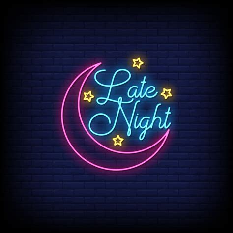 Late Night Neon Signs Style Text Vector 2424496 Vector Art at Vecteezy