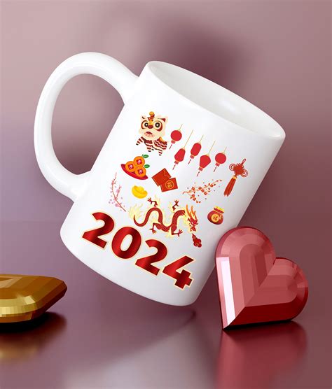 Happy Lunar New Year 2024 Cute Chinese Dragon Decorations Mug ...