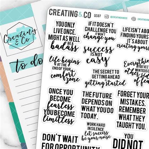 Papercraft Motivational Quotes Planner Stickers Motivational Quote ...