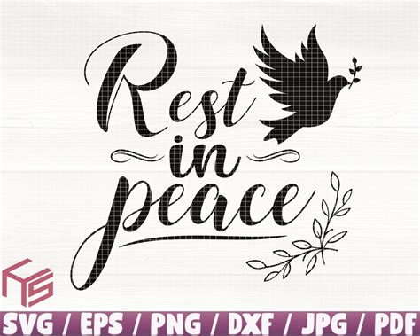 Rest in Peace Svg/eps/png/dxf/jpg/pdf, Rip Svg,peace Dove Clip, Dove ...