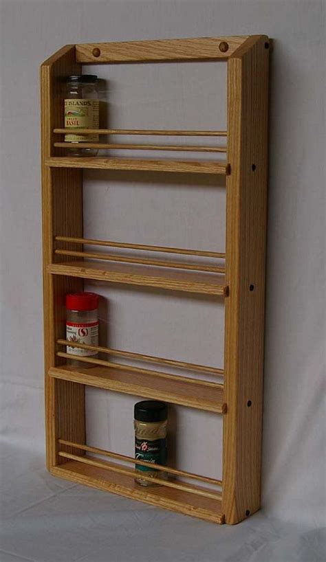 Oak Wooden 4-shelf Classic Spice Rack | Etsy | Wood spice rack, Spice rack, Wooden spice rack