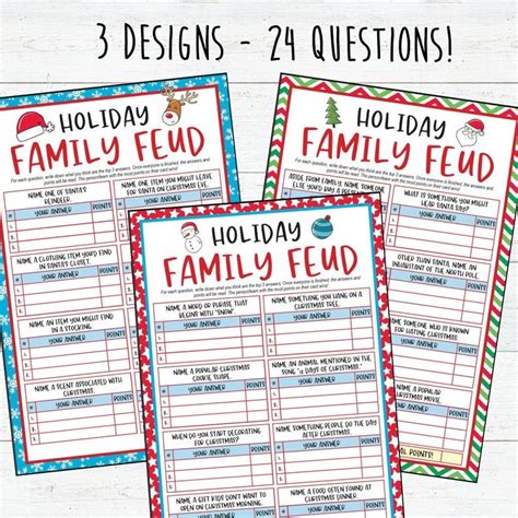 Christmas Family Feud Game 24 Questions and Lightning Round - Etsy ...