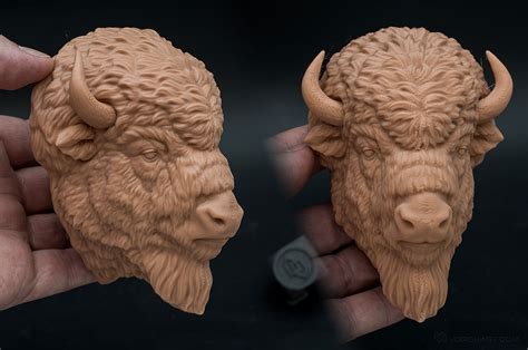 Bison head. 30cm wall mount sculpture. Work in progress