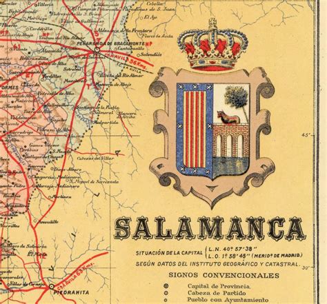 Old Map of Salamanca Region 1900 Vintage Map - VINTAGE MAPS AND PRINTS