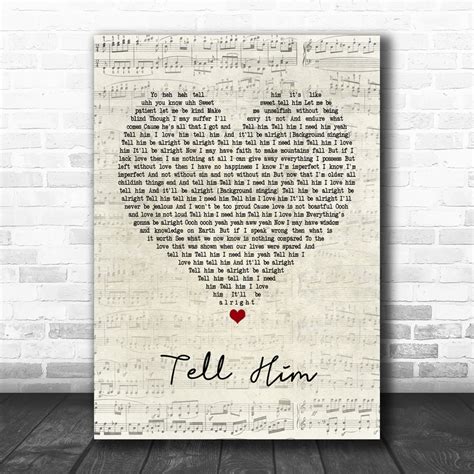 Lauryn Hill Tell Him Script Heart Song Lyric Poster Print - Song Lyric Designs