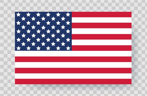 USA flag on transparent background. Isolated United States of America ...