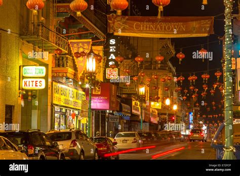 Chinatown at night on Grant Street in San Francisco, California, USA Stock Photo: 73200086 - Alamy