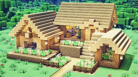 Minecraft: How To Build a Oak Wooden Survival House - YouTube