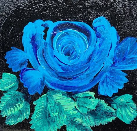 Blue Rose Painting by Elisabeth Aggarwal - Pixels