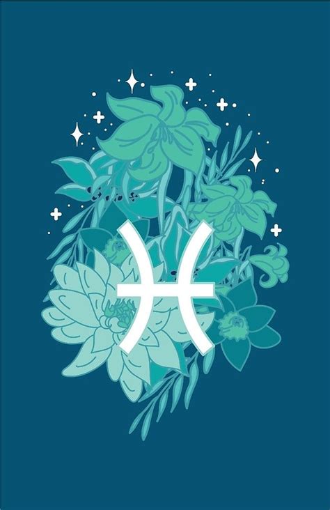 "Pisces Flowers - DARK BLUE" by VenusandMoon | Redbubble in 2021 ...