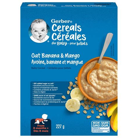 Gerber brand Oat Banana & Mango Baby Cereal recalled due to ...