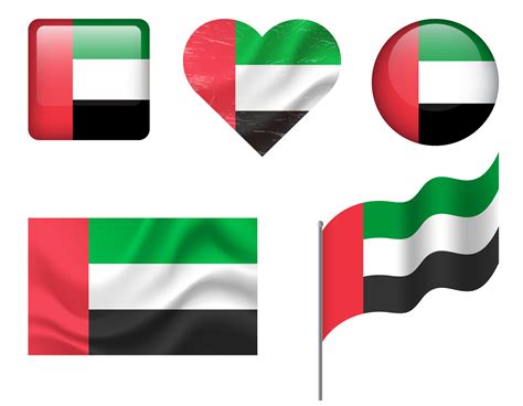 Arab Emirates flag set of icons. flag of UAE, symbol. Set of Arab ...