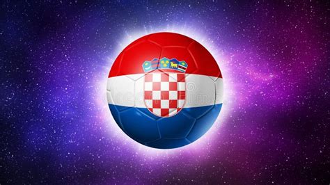 Soccer Football Ball with Croatia Flag. Space Background. Illustration Stock Illustration ...